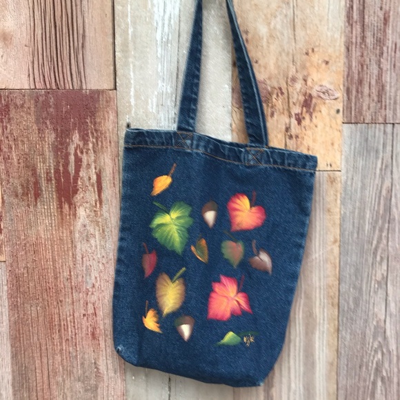 Hand Painted Jean Tote - Picture 2 of 5